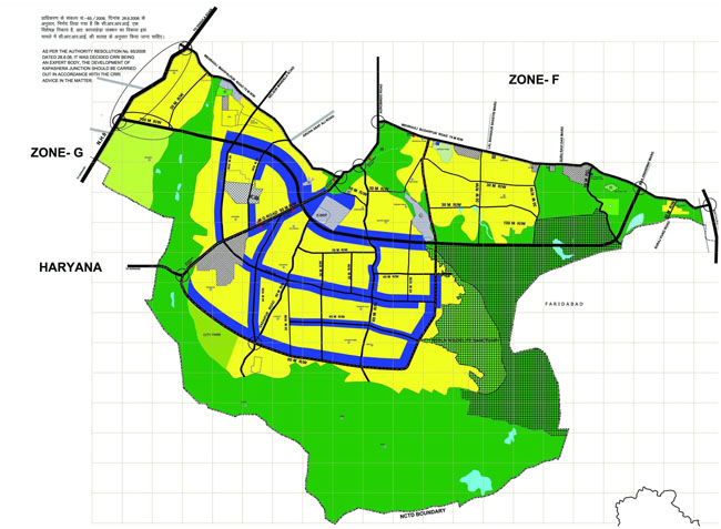 Development Plan Map for Zone J South Delhi
