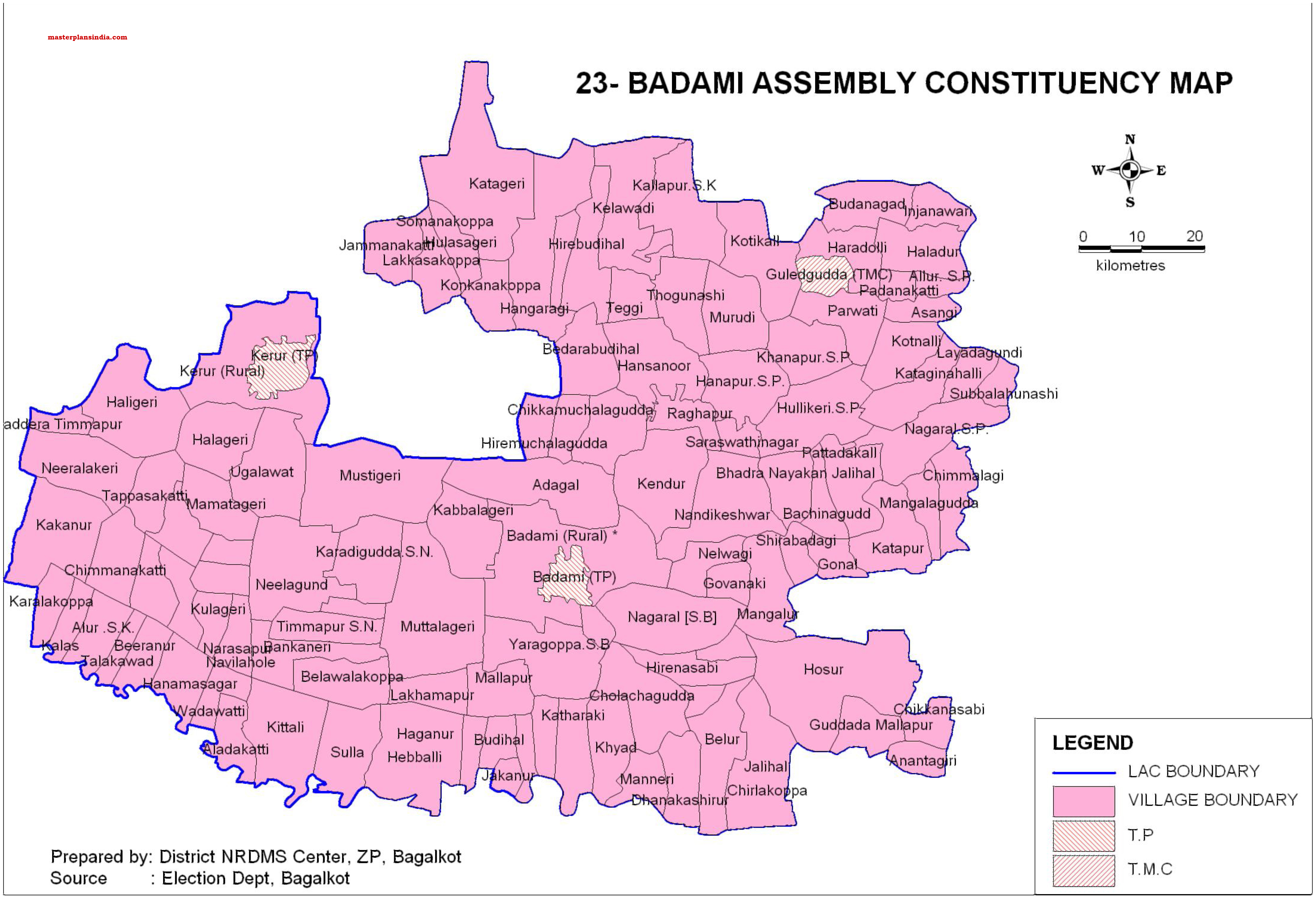 Badami Assembly Constituency Map PDF Download - Master Plans India