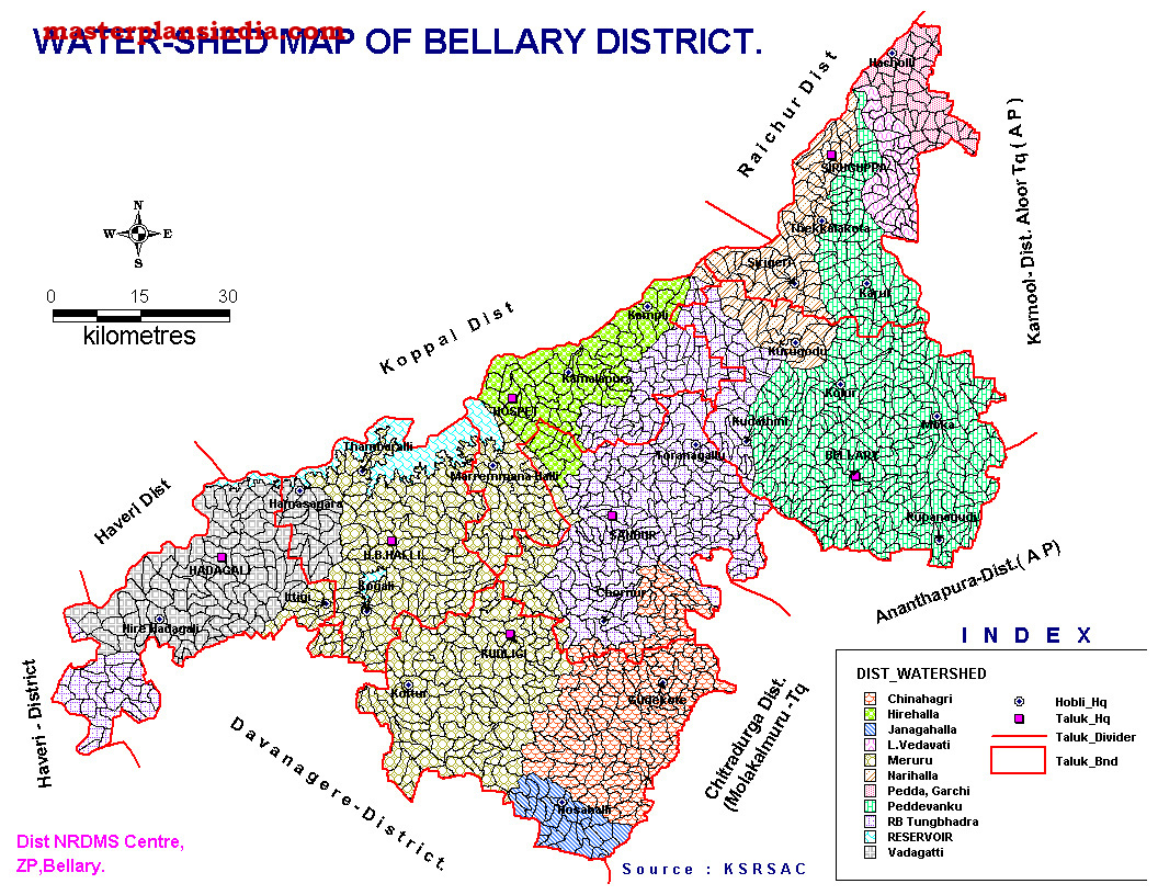 Bellary Water Shed Map 