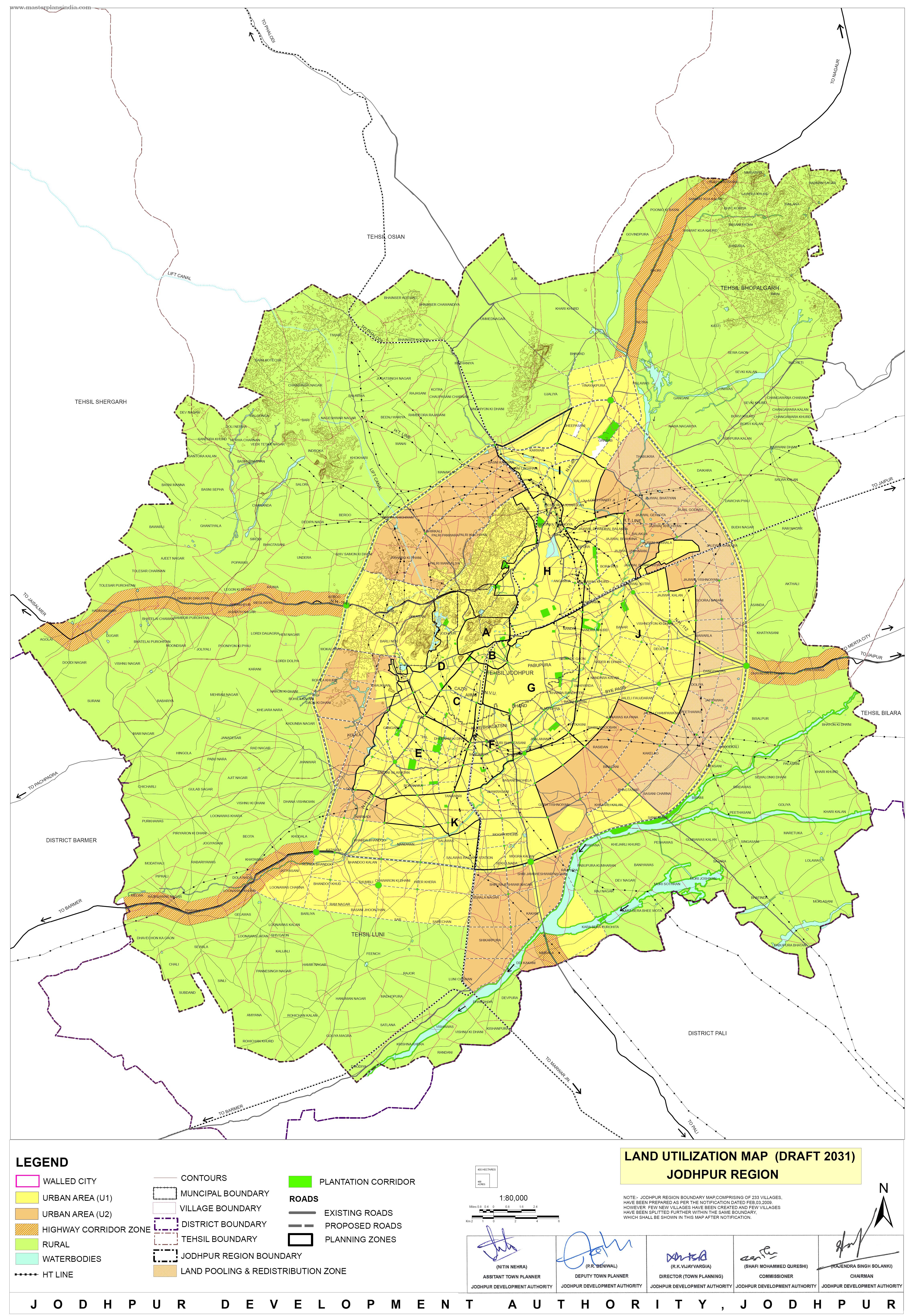 Jodhpur Region Master Development Plan 2031 Map Draft - Master Plans India