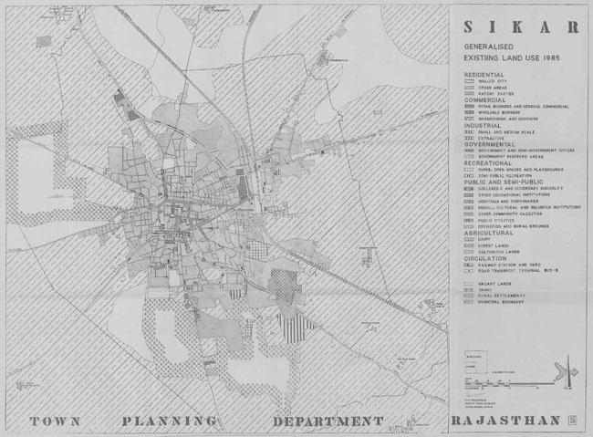 Sikar Existing Land Use Map 1985