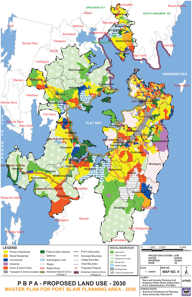 Port Blair Planning Area Master Plan 2030 Map