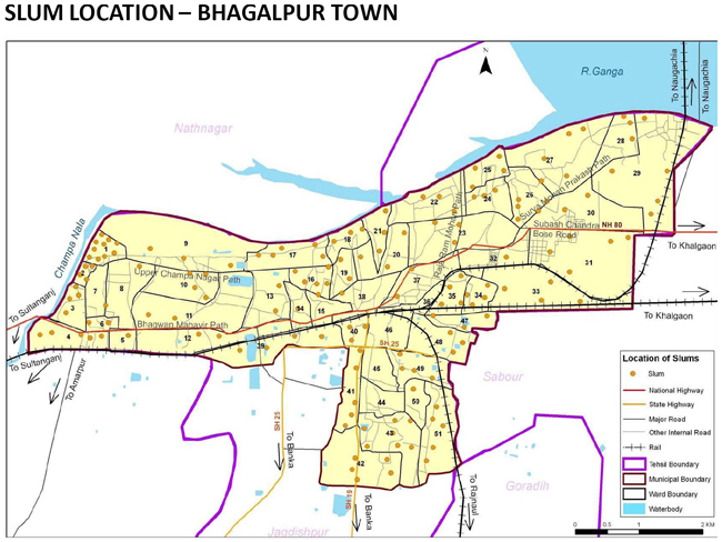 Bhagalpur Slums Location