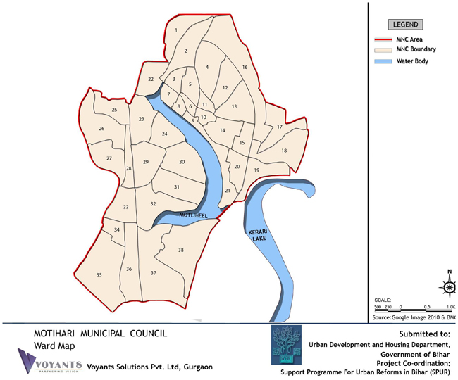 Motihari Ward Map