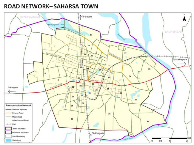 Saharsa Road Network