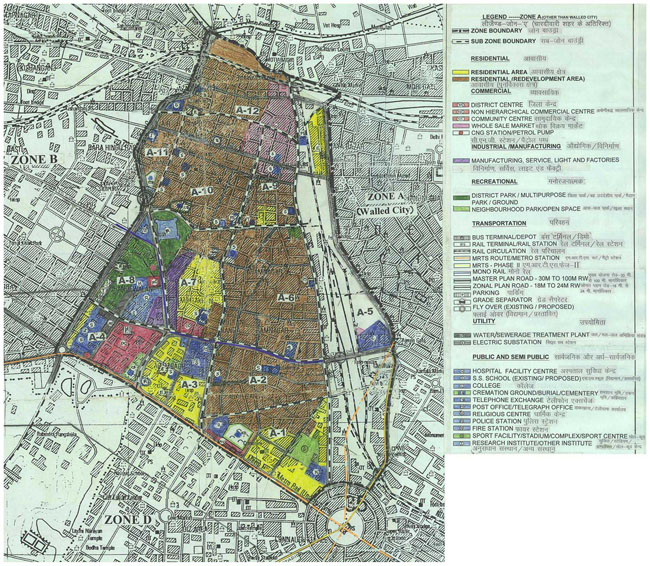 Zonal Development Plan Map Old City Delhi