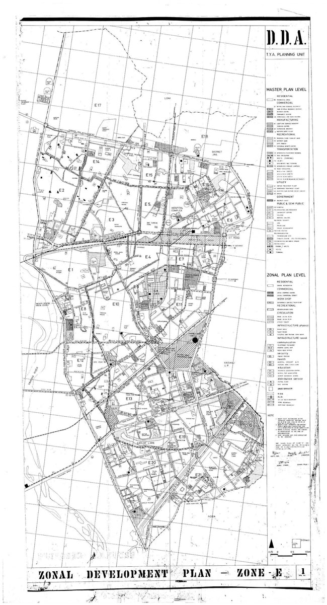 Zonal Development Plan Map Zone E Trans Yamuna Delhi