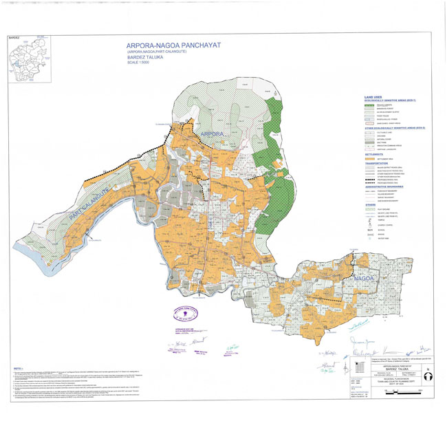 Arpora Nagoa Bardez Regional Development Plan Map
