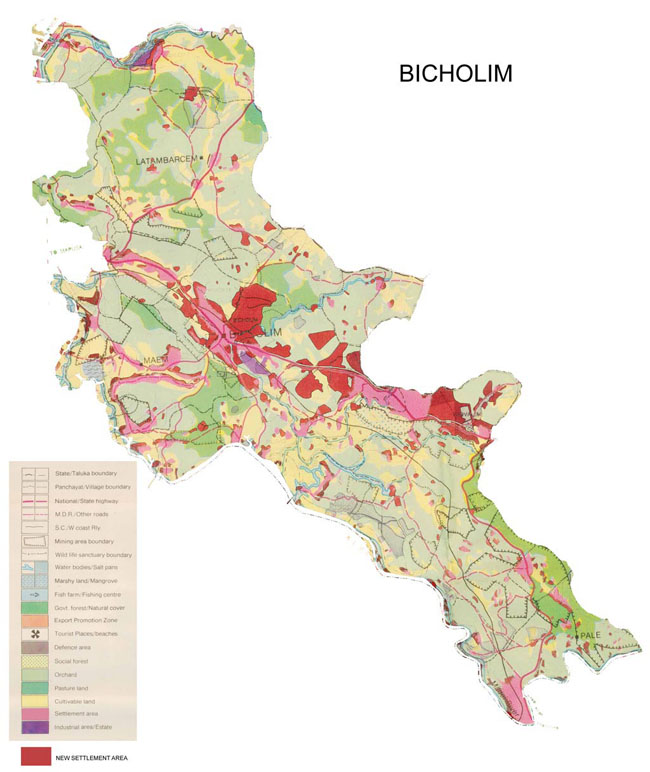 Bicholim Old vs New Area Comparison Map 2001-2011