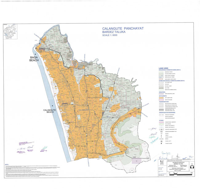 Calangute Bardez Regional Development Plan Map