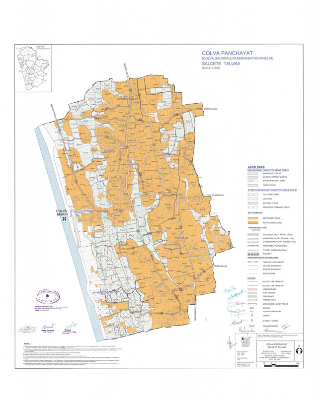 Colva Salcette Regional Development Plan Map