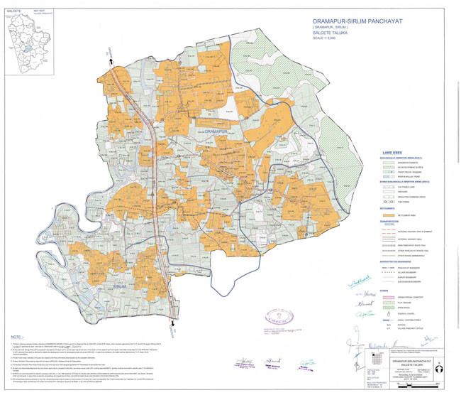 Dramapur Sirlim Salcette Regional Development Plan Map