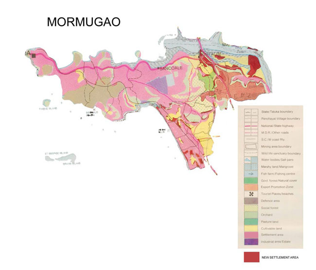 Mormugao Old vs New Area Comparison Map 2001-2011