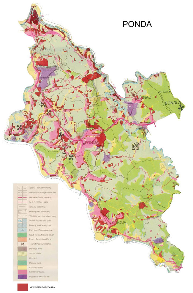 Ponda Old vs New Area Comparison Map 2001-2011