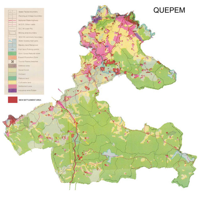 Quepem Old vs New Area Comparison Map 2001-2011