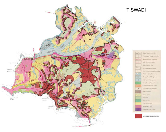 Tiswadi Old vs New Area Comparison 2001-2011 Map 