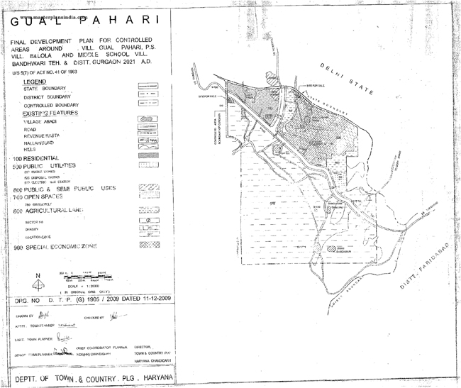Gual Pahari Master Plan 2021 Map