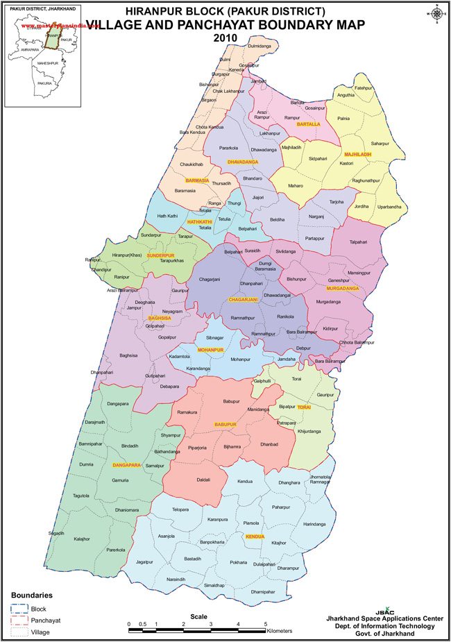 Hiranpur Block Village Panchayat Boundary Map