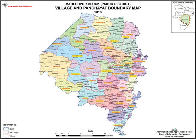 Maheshpur Block Village Panchayat Boundary Map