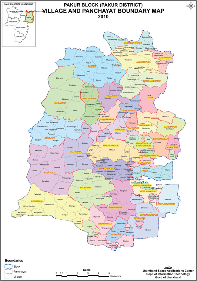 Pakur Block Village Panchayat Boundary Map