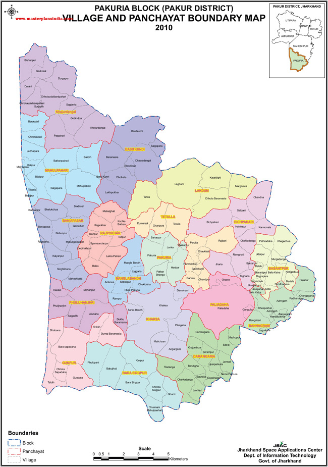 Pakuria Block Village Panchayat Boundary Map