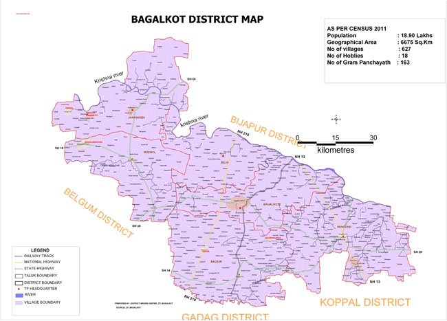 Bagalkot District Map