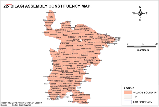 Bilagi Assembly Constituency Map