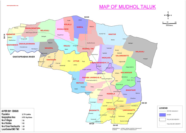 Mudhol Taluk Map
