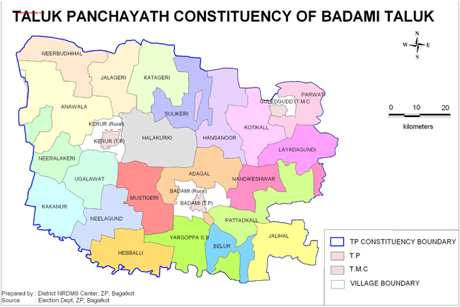 Taluk Panchayath Constituency of Badami Taluk Map