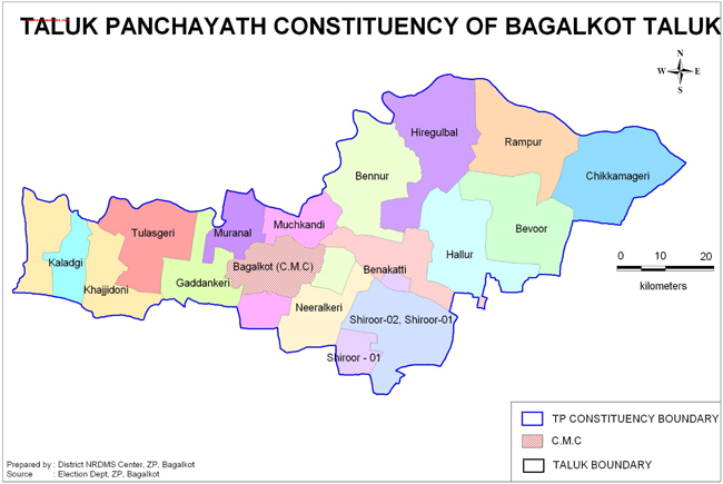Taluk Panchayath Constituency of Bagalkot Taluk Map