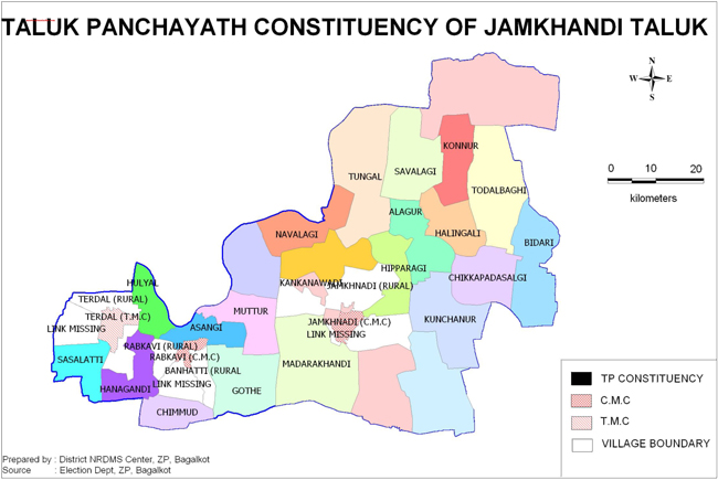 Taluk Panchayath Constituency of Jamkhandi Taluk Map