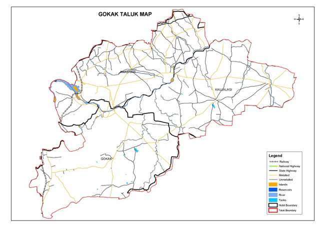 Gokak Taluk Map