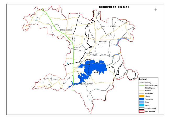 Hukkeri Taluk Map