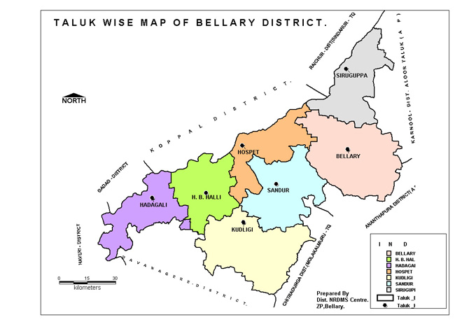 Bellary Taluk Wise Map