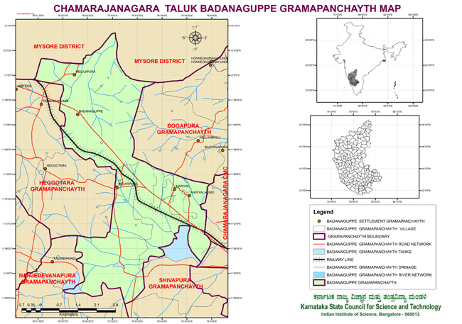 Chamarajanagara Taluk Badanaguppe Grampanchayath Map