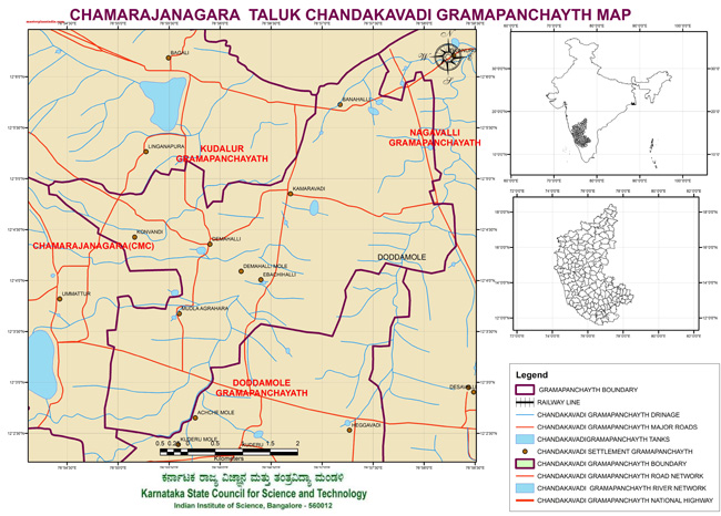 Chamarajanagara Taluk Chandakavadi Grampanchayath Map