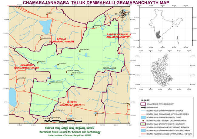 Chamarajanagara Taluk Demmahalli Grampanchayath Map