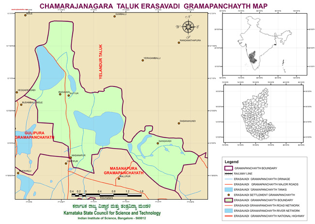 Chamarajanagara Taluk Erasavadi Grampanchayath Map