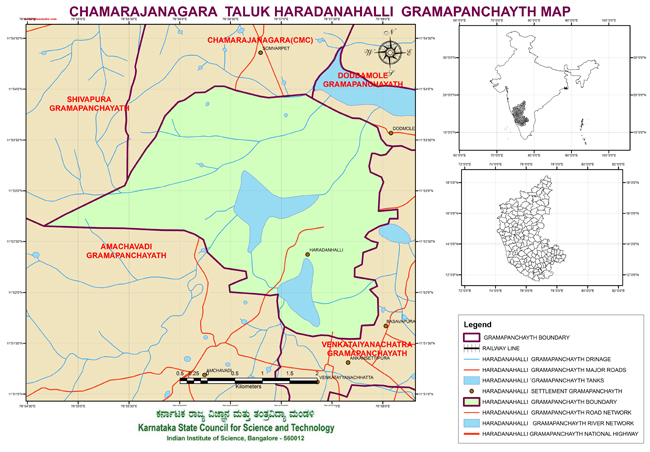 Chamarajanagara Taluk Haradanahalli Grampanchayath Map