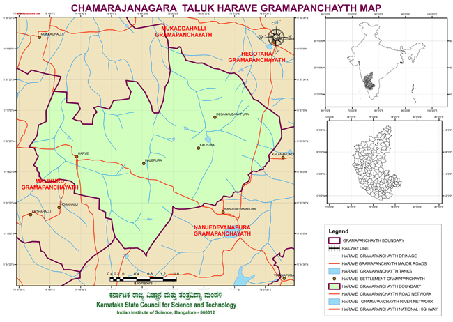 Chamarajanagara Taluk Harave Grampanchayath Map