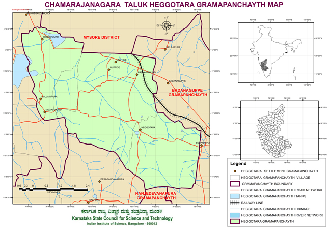 Chamarajanagara Taluk Heggotara Grampanchayath Map