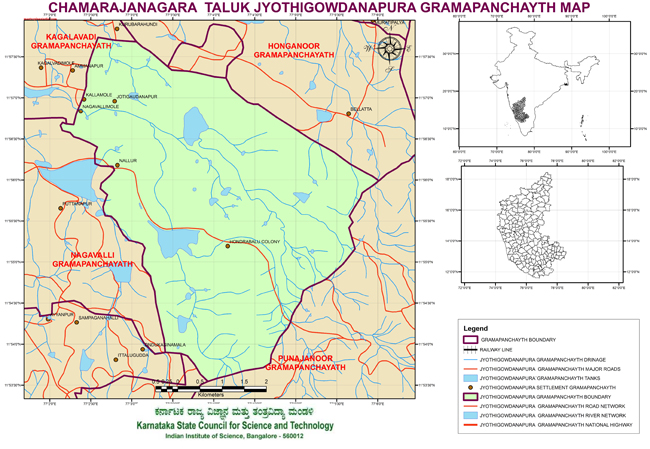 Chamarajanagara Taluk Jyothigowdanapura Grampanchayath Map