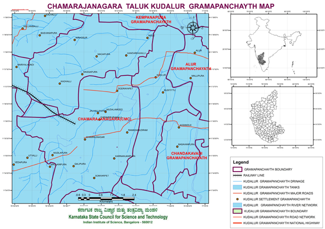 Chamarajanagara Taluk Kudalur Grampanchayath Map