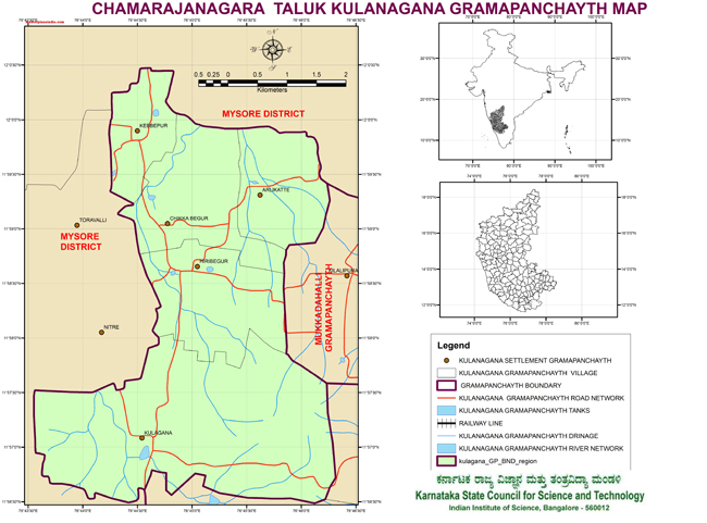 Chamarajanagara Taluk Kulanagana Grampanchayath Map