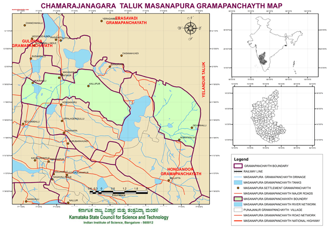 Chamarajanagara Taluk Masanapura Grampanchayath Map