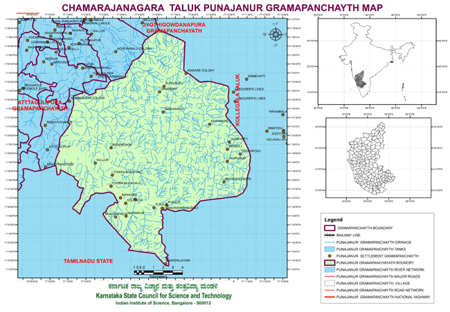 Chamarajanagara Taluk Punajanur Grampanchayath Map