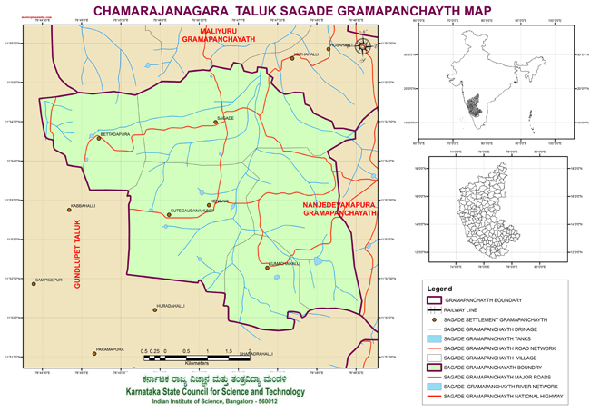 Chamarajanagara Taluk Sagade Grampanchayath Map