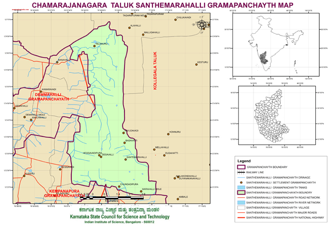Chamarajanagara Taluk Santhemarahalli Grampanchayath Map