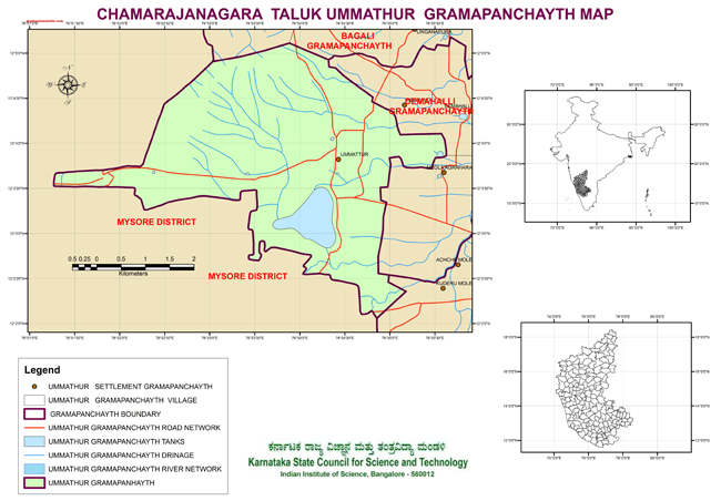 Chamarajanagara Taluk Ummathur Grampanchayath Map