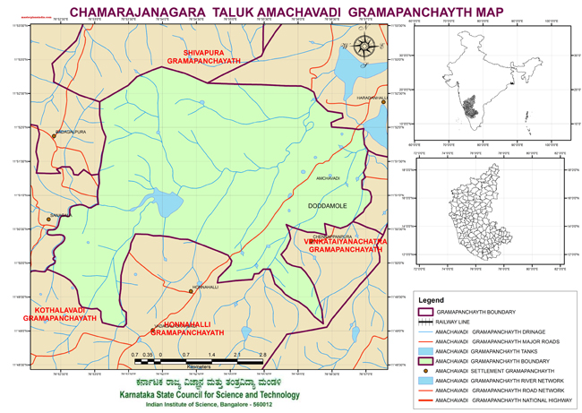 Chamarajanagara Taluk Amachvadi Grampanchayath Map